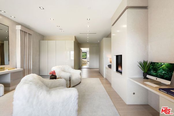 Fireplace, Interior, Recessed Lighting, Wood Texture Flooring