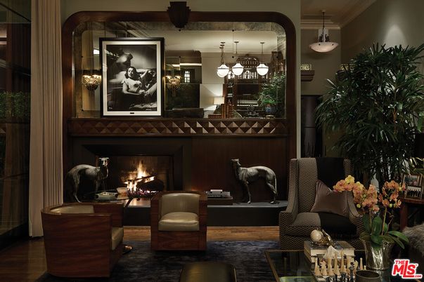 Fireplace, Interior, Living room, Pendant Lights, Wood Texture Flooring