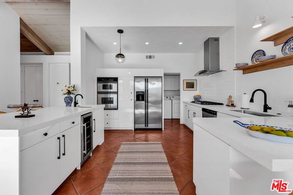 Interior, Kitchen, Pendant Lights, Recessed Lighting, Stainless Steel Appliances, Wooden Beams, Wooden Ceilings
