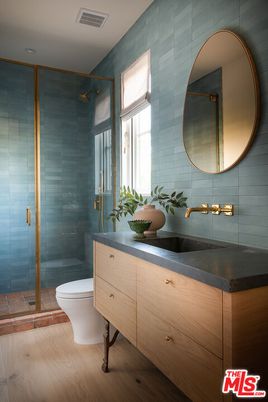 Bathroom, Glass Shower, Interior, Wood Texture Flooring