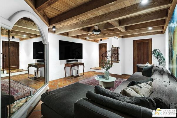 Interior, Living room, Recessed Lighting, Wooden Beams, Wooden Ceilings