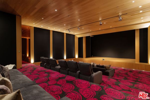 Home Theatre Room, Interior, Projection Screen, Recessed Lighting, Theatre Room, Wooden Ceilings