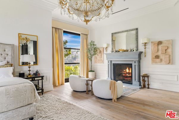 Chandelier, Fireplace, Interior, Wood Texture Flooring