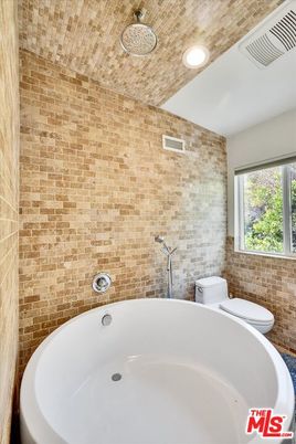 Bathroom, Interior, Recessed Lighting, Stone Walls