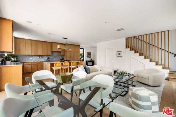 Dining room, Interior, Kitchen, Living room, Pendant Lights, Recessed Lighting, Wood Texture Flooring