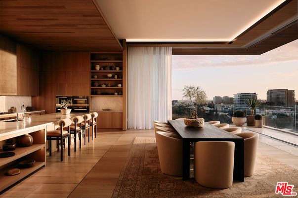 Dining room, Interior, Kitchen, Recessed Lighting, Wooden Ceilings, Wood Texture Flooring