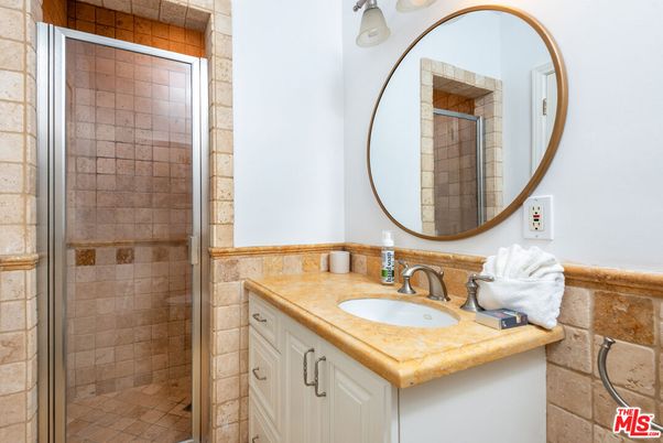 Bathroom, Glass Shower, Interior, Stone Walls