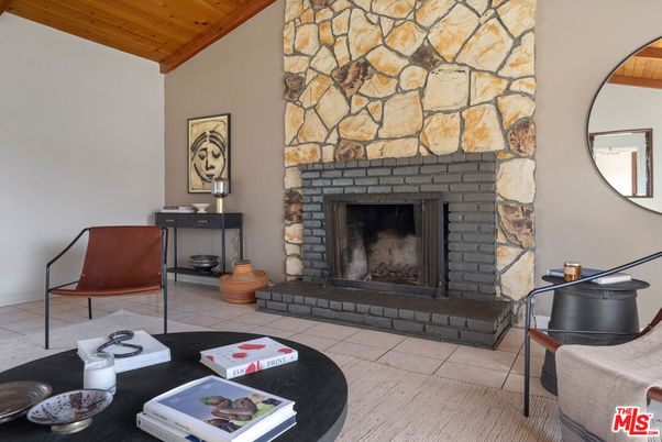 Fireplace, Interior, Stone Walls, Wooden Ceilings