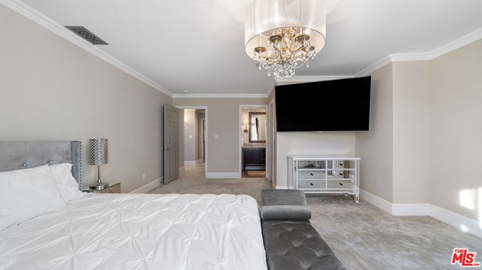 Bedroom, Chandelier, Interior