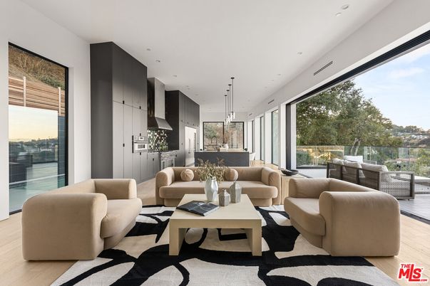 Interior, Kitchen, Living room, Pendant Lights, Recessed Lighting, Wood Texture Flooring