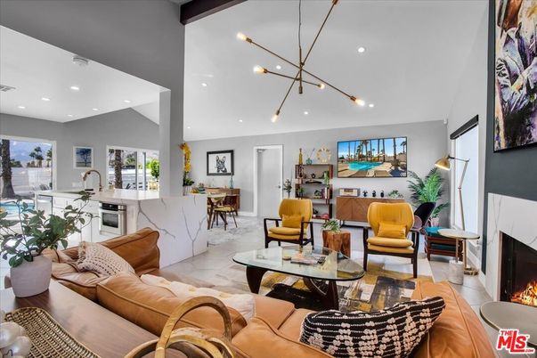 Dining room, Fireplace, Interior, Kitchen, Living room, Pendant Lights, Recessed Lighting