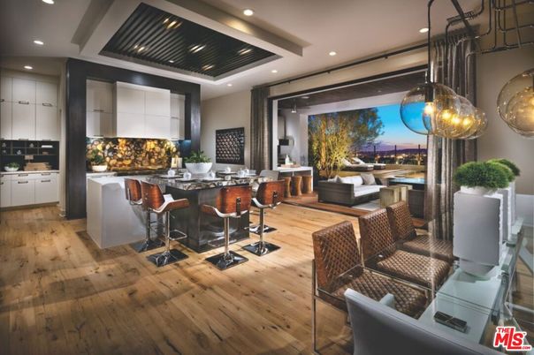 Dining room, Interior, Kitchen, Living room, Pendant Lights, Recessed Lighting, Wood Texture Flooring