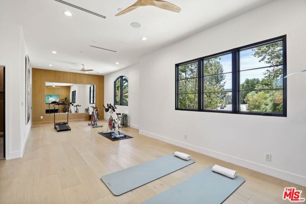 Fitness Equipment, Interior, Recessed Lighting, Wood Texture Flooring