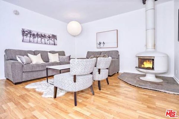 Fireplace, Interior, Living room, Pendant Lights, Wood Texture Flooring