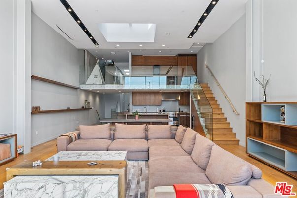 Dining room, Interior, Kitchen, Living room, Recessed Lighting, Stainless Steel Appliances, Wood Texture Flooring