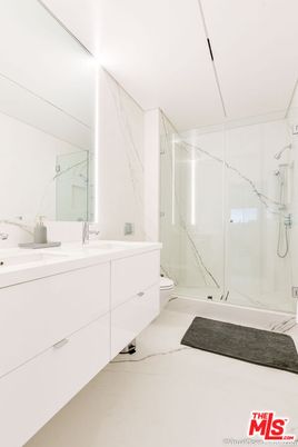 Bathroom, Dual Sink Vanities, Glass Shower, Interior, Marble Walls