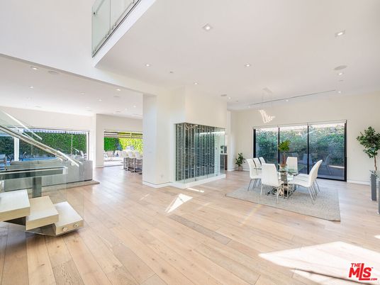 Dining room, Interior, Pendant Lights, Recessed Lighting, Wood Texture Flooring