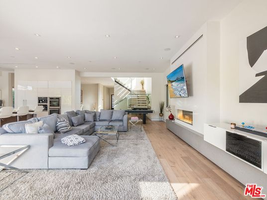 Dining room, Fireplace, Interior, Kitchen, Living room, Pendant Lights, Piano, Recessed Lighting, Wood Texture Flooring