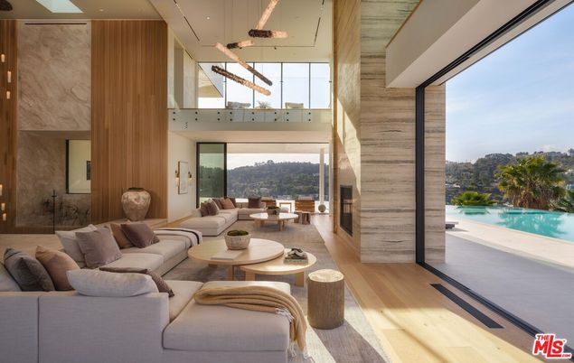 Fireplace, Interior, Living room, Pendant Lights, Wood Texture Flooring