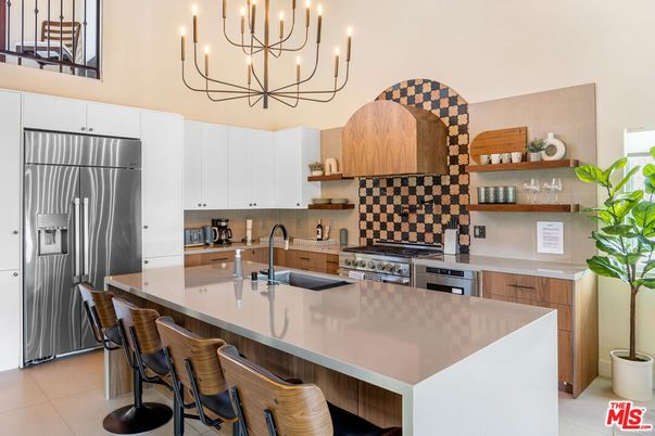 Chandelier, Interior, Kitchen, Stainless Steel Appliances