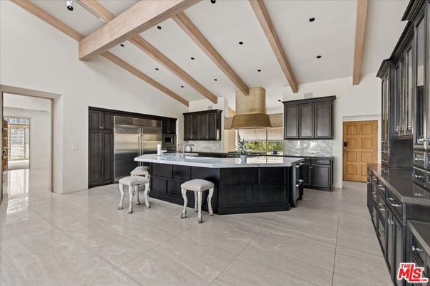 Interior, Kitchen, Recessed Lighting, Stainless Steel Appliances, Wooden Beams