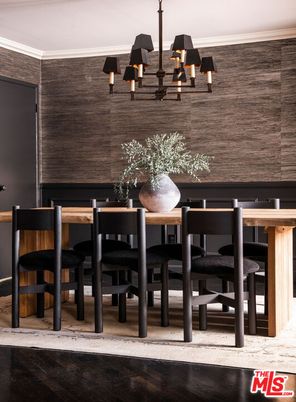 Chandelier, Dining room, Interior, Wood Texture Flooring