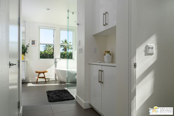 Bathroom, Free Standing Baths, Glass Shower, Interior, Recessed Lighting