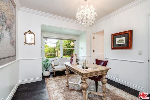 Chandelier, Home Office, Interior, Wood Texture Flooring