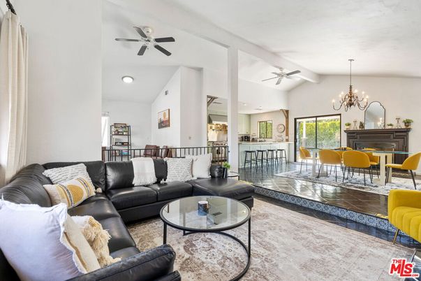 Chandelier, Dining room, Fireplace, Interior, Living room, Recessed Lighting