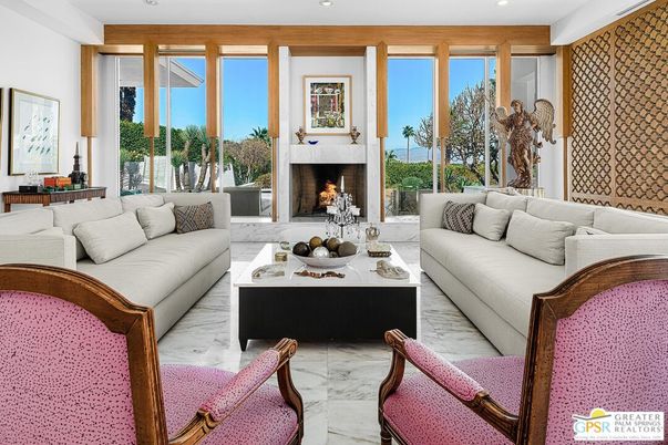 Fireplace, Interior, Living room, Marble, Recessed Lighting