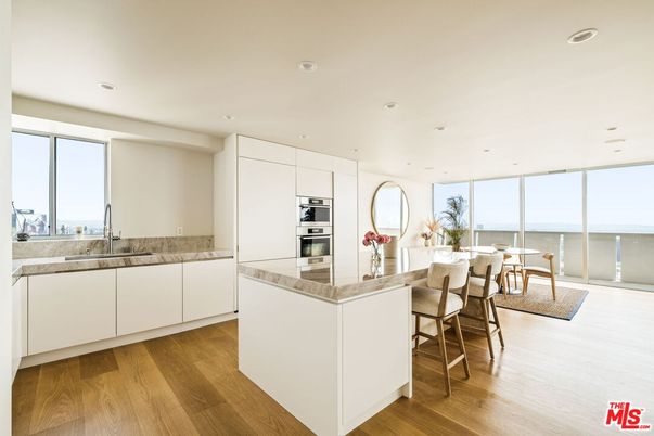 Dining room, Interior, Kitchen, Recessed Lighting, Stainless Steel Appliances, Wood Texture Flooring