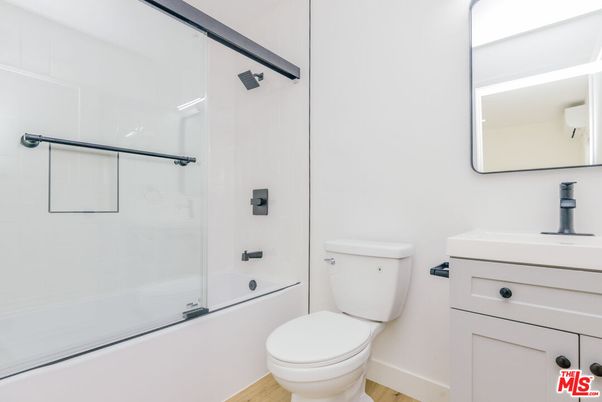 Bathroom, Glass Shower, Interior, Wood Texture Flooring