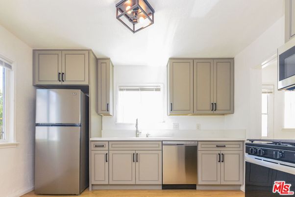 Interior, Kitchen, Stainless Steel Appliances, Wood Texture Flooring