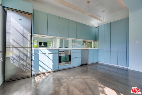 Interior, Kitchen, Pendant Lights, Stainless Steel Appliances, Wood Texture Flooring
