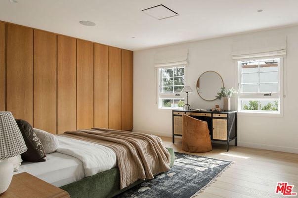 Bedroom, Home Office, Interior, Recessed Lighting, Wood Texture Flooring