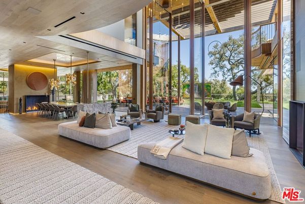 Dining room, Fireplace, Interior, Living room, Pendant Lights, Recessed Lighting, Wooden Ceilings, Wood Texture Flooring