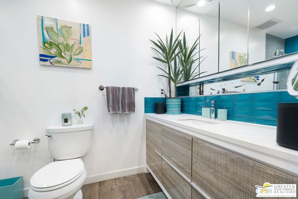 Bathroom, Interior, Recessed Lighting, Wood Texture Flooring
