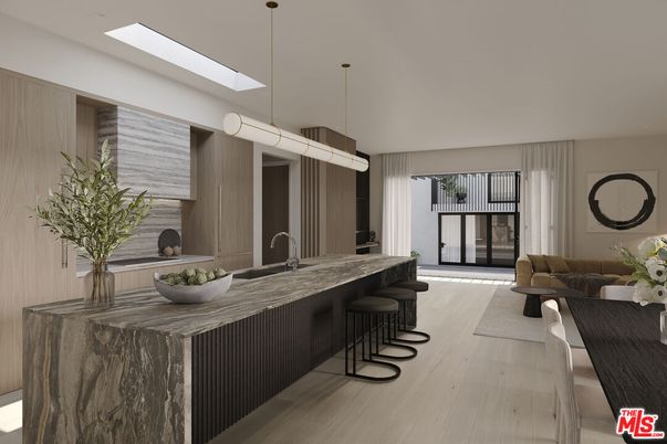 Interior, Kitchen, Pendant Lights, Wood Texture Flooring