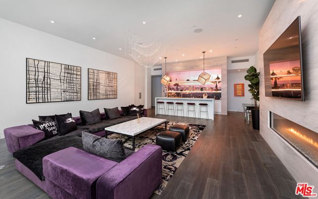 Fireplace, Interior, Kitchen, Living room, Pendant Lights, Recessed Lighting, Wood Texture Flooring