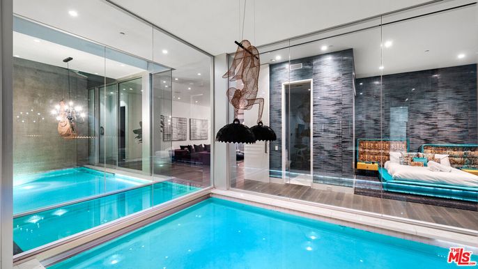 Interior, Pendant Lights, Pool, Recessed Lighting, Wood Texture Flooring
