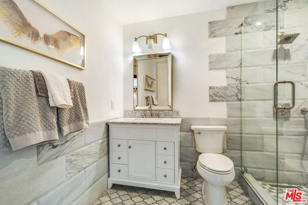 Bathroom, Glass Shower, Interior, Marble Walls