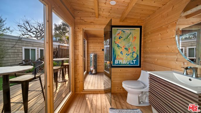 Bathroom, Interior, Wooden Ceilings, Wood Texture Flooring, Wooden Walls
