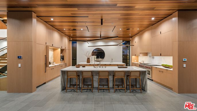 Interior, Kitchen, Pendant Lights, Recessed Lighting, Stainless Steel Appliances, Wooden Ceilings