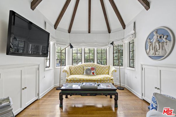 Interior, Sun Room, Wooden Beams, Wood Texture Flooring