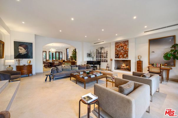 Chandelier, Dining room, Fireplace, Interior, Living room, Piano, Recessed Lighting