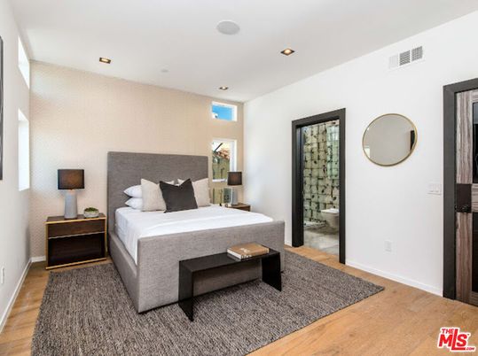 Bathroom, Bedroom, Glass Shower, Interior, Recessed Lighting, Wood Texture Flooring