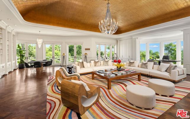 Chandelier, Dining room, Interior, Living room, Recessed Lighting, Wooden Ceilings, Wood Texture Flooring