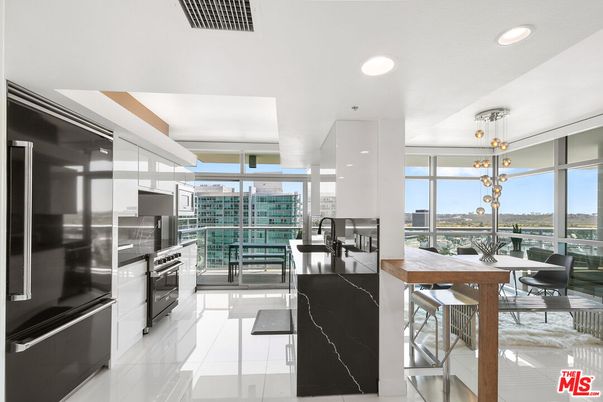 Dining room, Interior, Kitchen, Pendant Lights, Recessed Lighting, Stainless Steel Appliances, Wine Storage