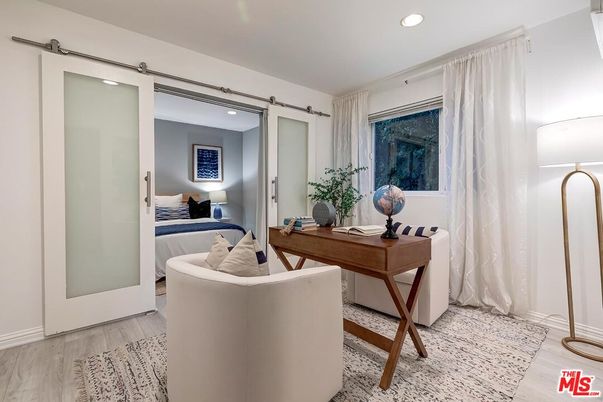Bedroom, Home Office, Interior, Recessed Lighting, Wood Texture Flooring
