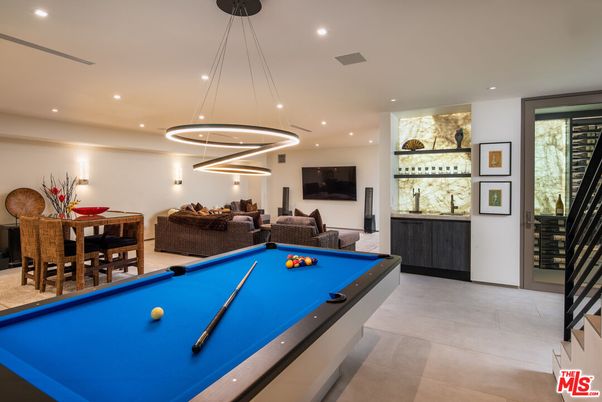 Billiard Table, Game Room, Interior, Pendant Lights, Recessed Lighting